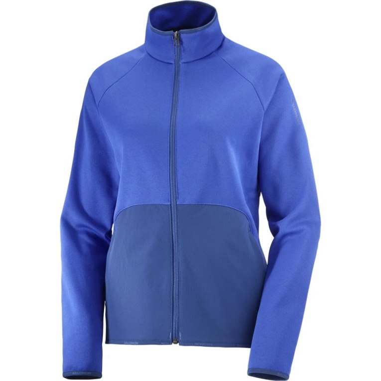 Salomon Essential Warm Full Zip Women's Jackets Blue | CA 92V51